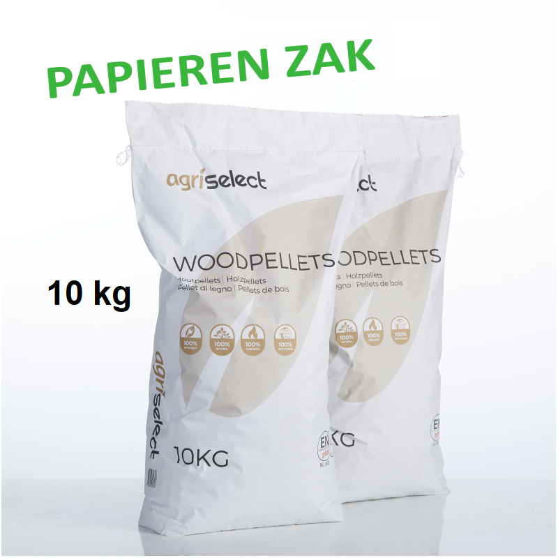 Agriselect Woodpellets 10 kg Ambiance - papieren zak